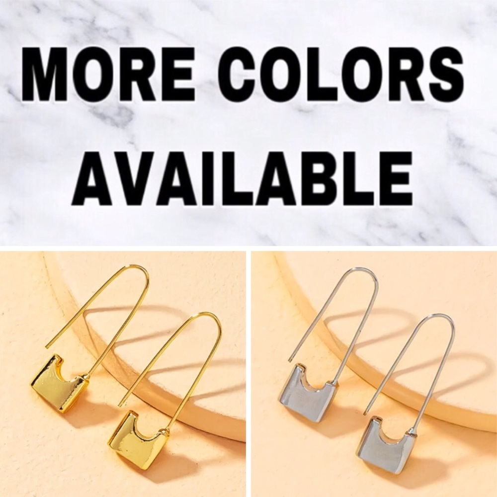 ⚜️[𝟯/$𝟮𝟴]⚜️Gold Geometric Hoop Earrings NEW - Picture 8 of 10